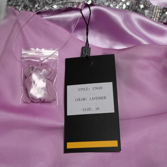 La Femme Strapless Sequin Sweetheart Mini Party Dress Pink Silver Prom Size 10 - Picture 9 of 12